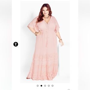 NWT city chic blush maxi dress
